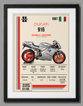 1997 Ducati 916 Senna II Motorcycle Art Print, A4 or A3, Unframed