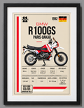 1992 BMW R100GS Paris-Dakar Motorcycle Art Print, A4 or A3, Unframed