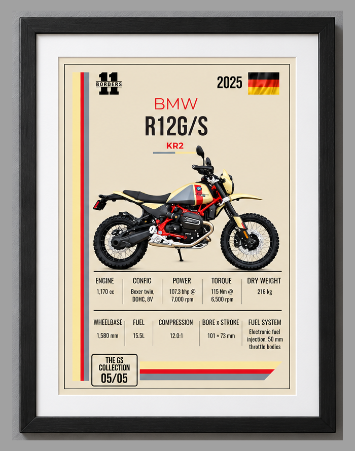 2025 BMW R12 G/S Motorcycle Art Print, A4 or A3, Unframed