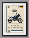 2023 BMW R1250GS Motorcycle Art Print, A4 or A3, Unframed