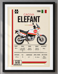 1990 Cagiva Elefant Motorcycle Art Print, A4 or A3, Unframed