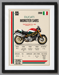 2008 Ducati Monster S4RS Motorcycle Art Print, A4 or A3, Unframed