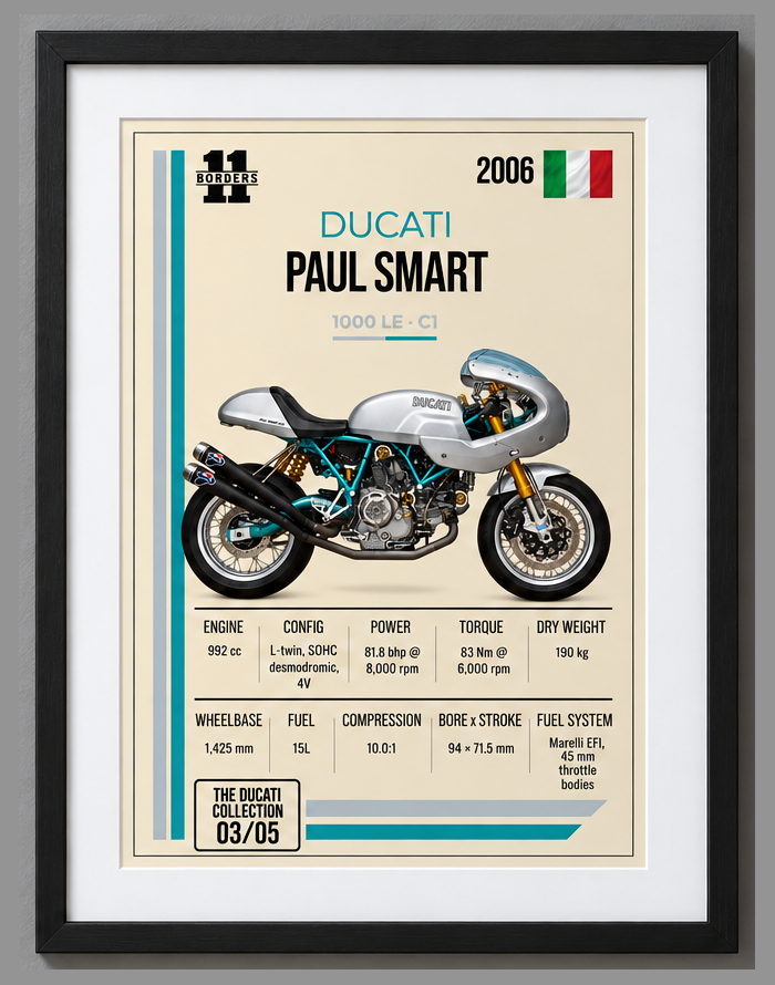2006 Ducati Paul Smart 1000 LE Motorcycle Art Print, A4 or A3, Unframed