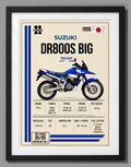 1996 Suzuki DR800S Big Motorcycle Art Print, A4 or A3, Unframed