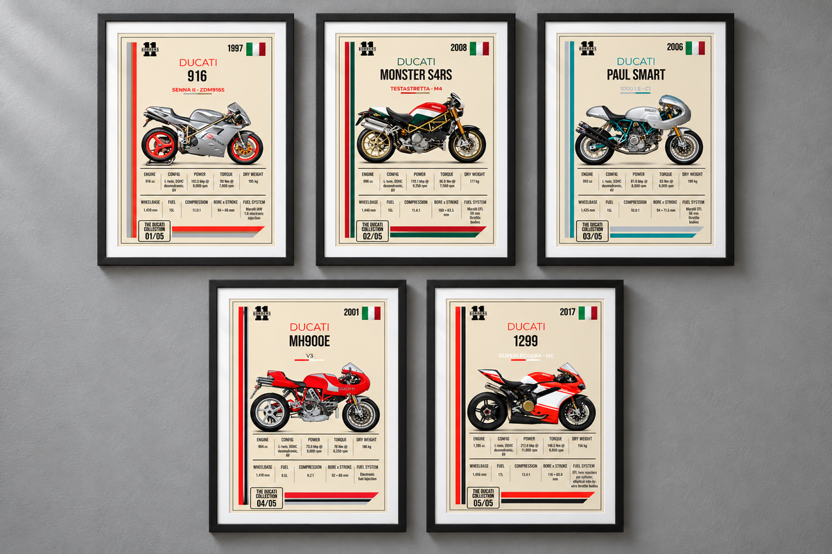 2001 Ducati MH900e Motorcycle Art Print, A4 or A3, Unframed