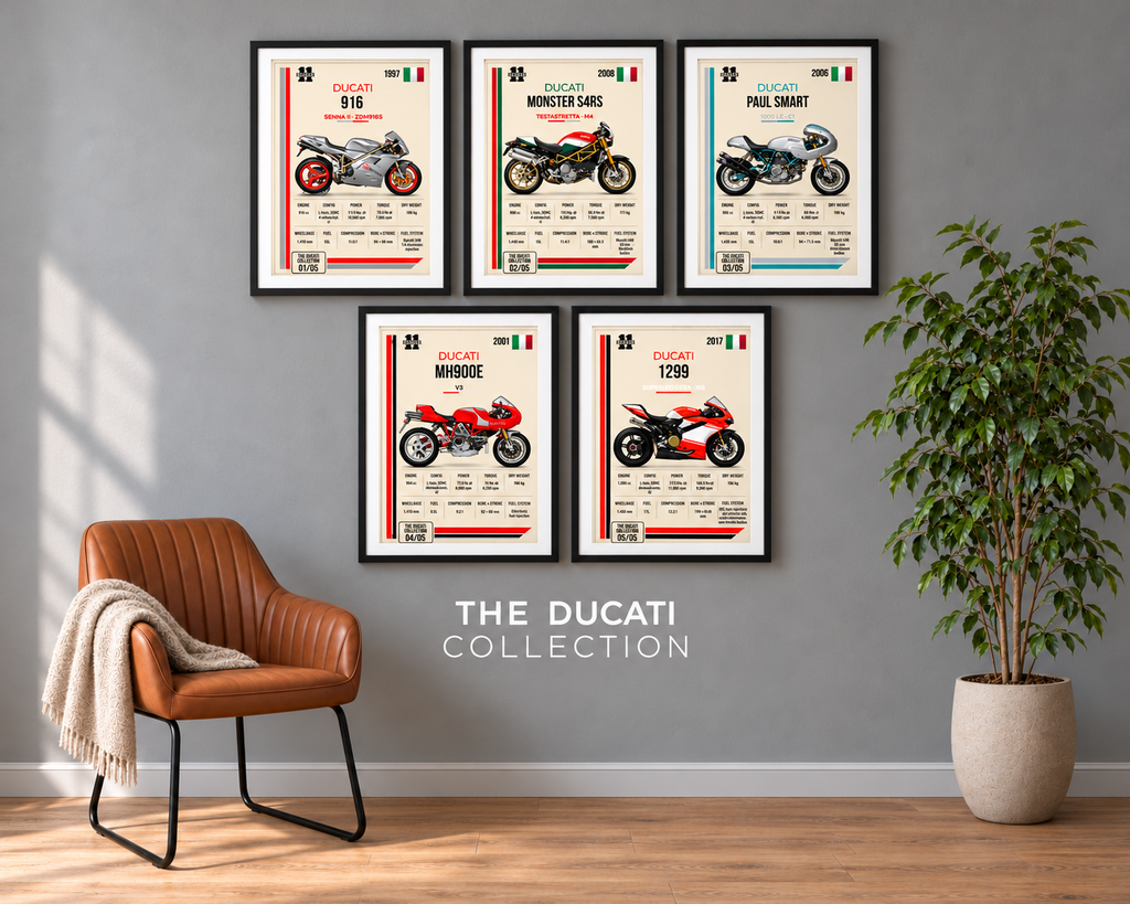 2001 Ducati MH900e Motorcycle Art Print, A4 or A3, Unframed