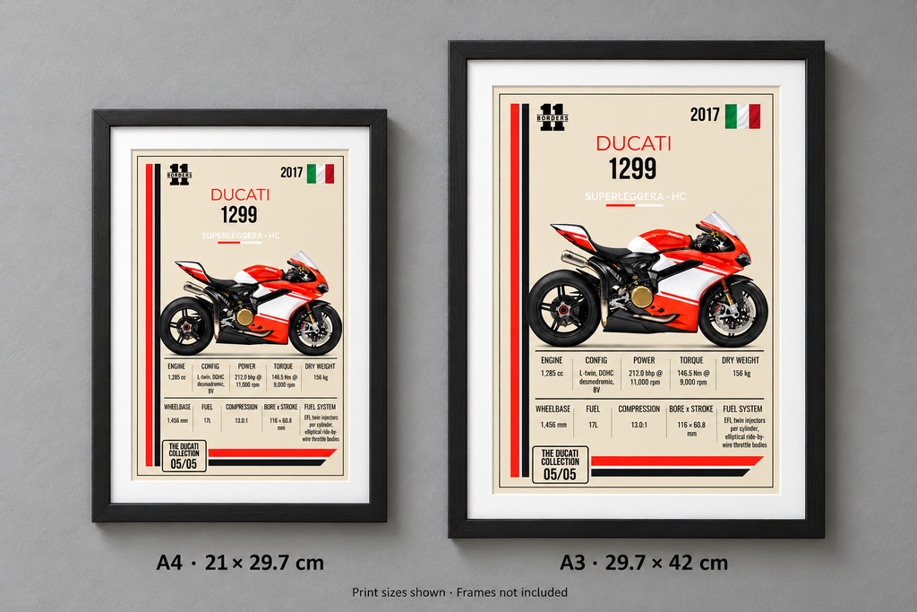 2017 Ducati 1299 Superleggera Motorcycle Art Print, A4 or A3, Unframed
