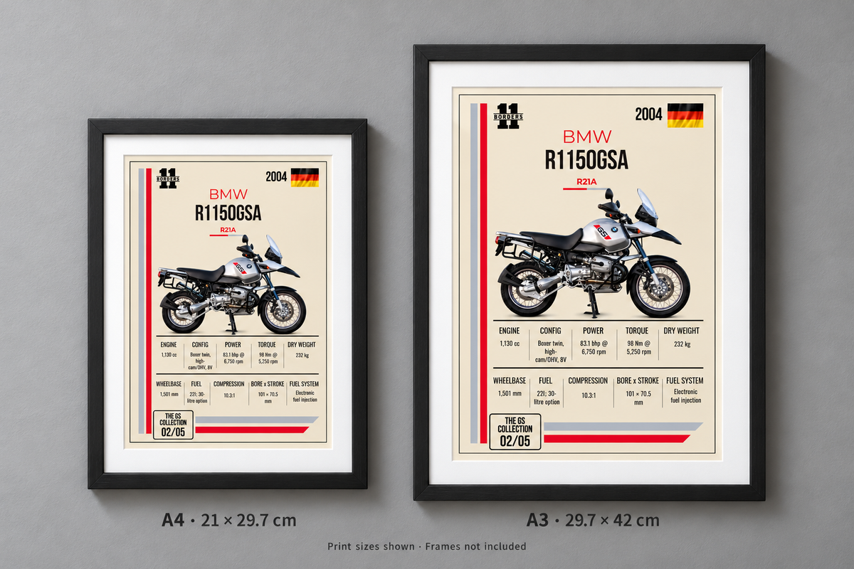 2004 BMW R1150GSA Motorcycle Art Print, A4 or A3, Unframed