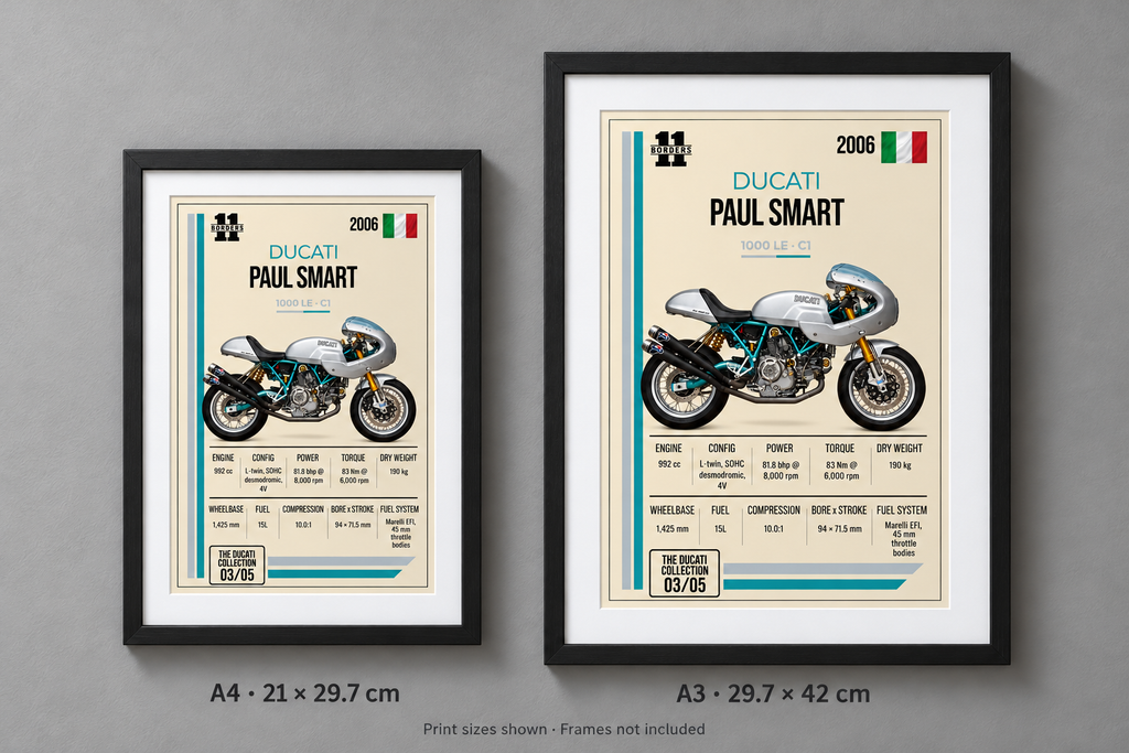 2006 Ducati Paul Smart 1000 LE Motorcycle Art Print, A4 or A3, Unframed