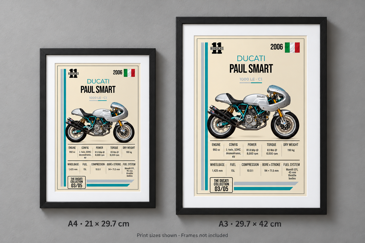 2006 Ducati Paul Smart 1000 LE Motorcycle Art Print, A4 or A3, Unframed
