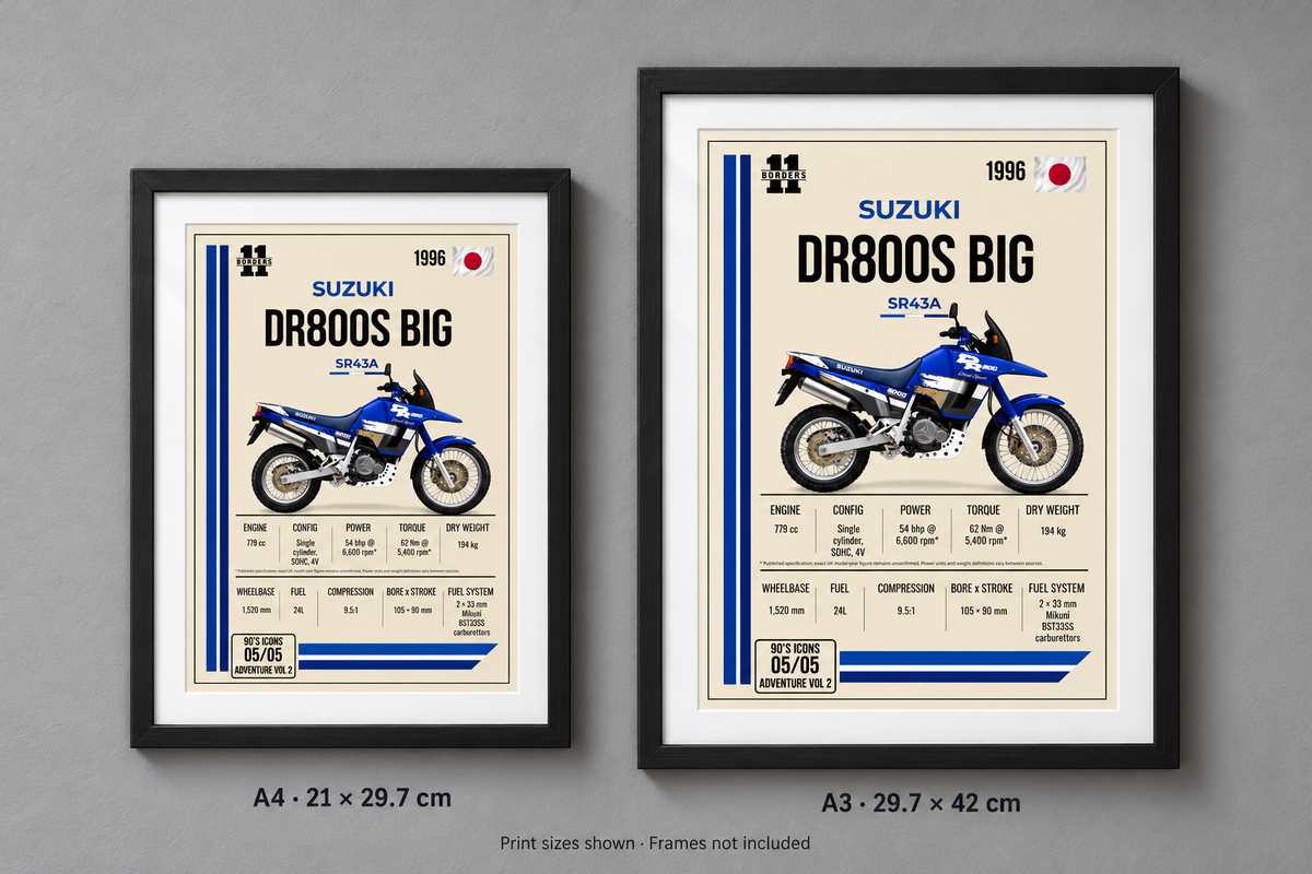 1996 Suzuki DR800S Big Motorcycle Art Print, A4 or A3, Unframed
