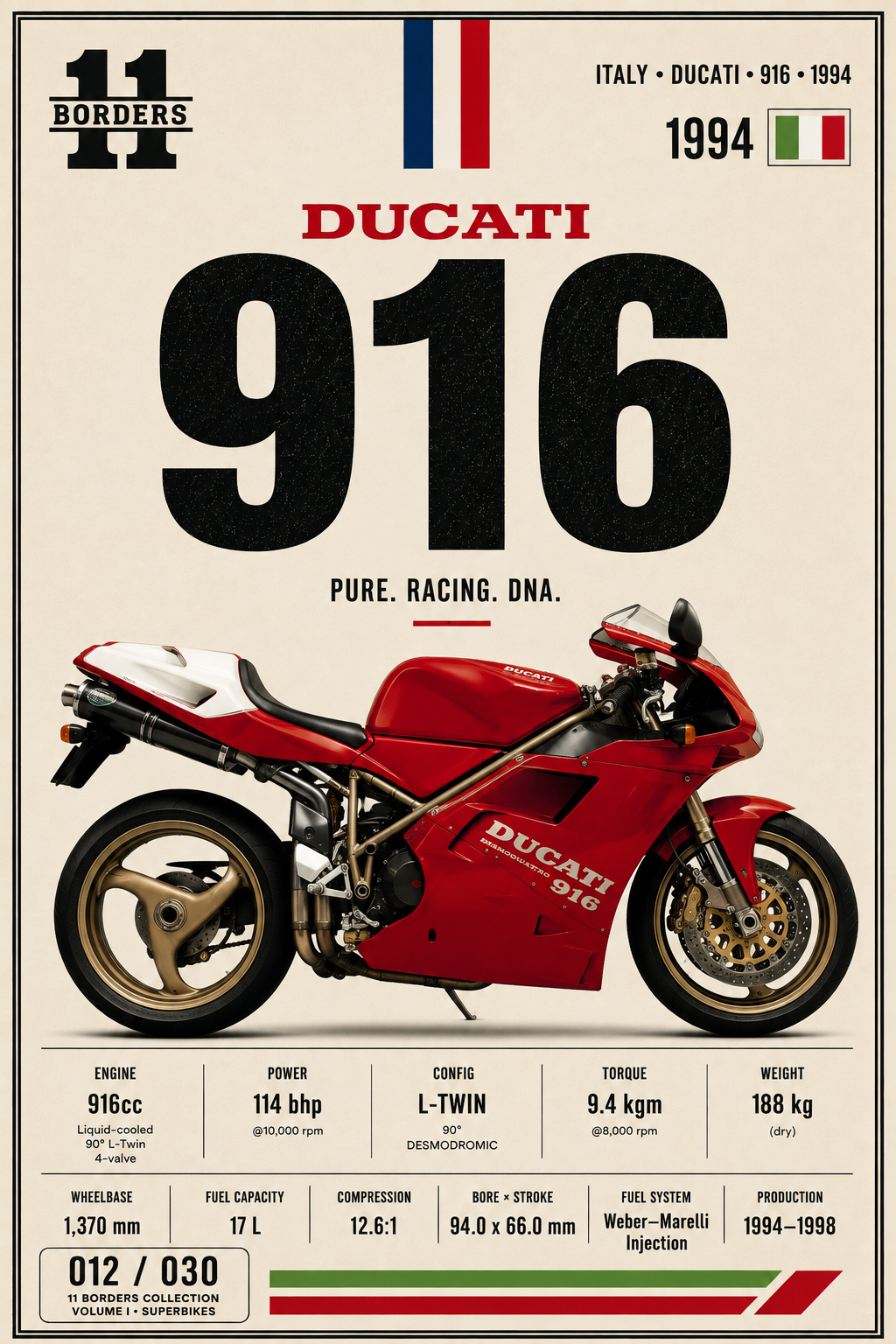 11 Borders archive print: Ducati 916.